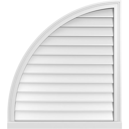 Ekena Millwork Quarter Round Top Left Surface Mount PVC Gable Vent w/ 2"W x 2"P Brickmould Sill Frame, 32"W x 36"H GVPQL32X3603SN